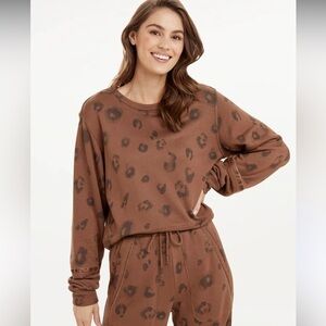 Splendid Corinna Leopard Print Sweatshirt